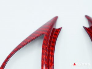 FIAT 500 Steering Wheel Trim Set - 2 pieces - Carbon Fiber - Red Pearl Finish